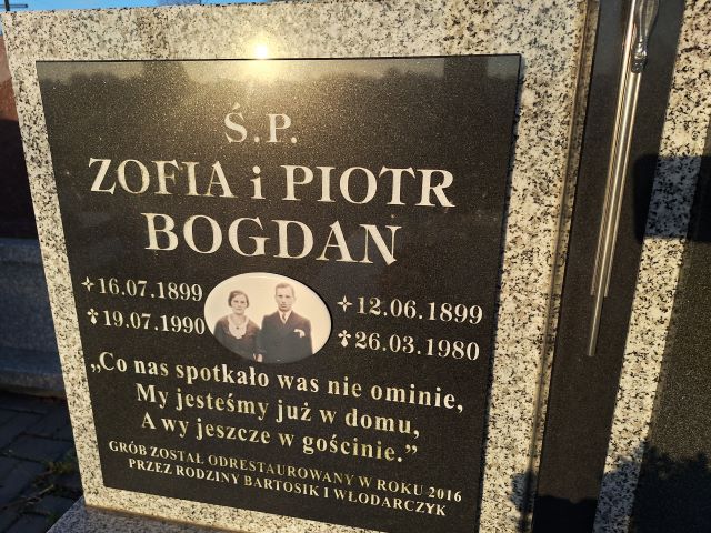 Zofia Bogdan 1899 Przecław - Grobonet - Wyszukiwarka osób pochowanych