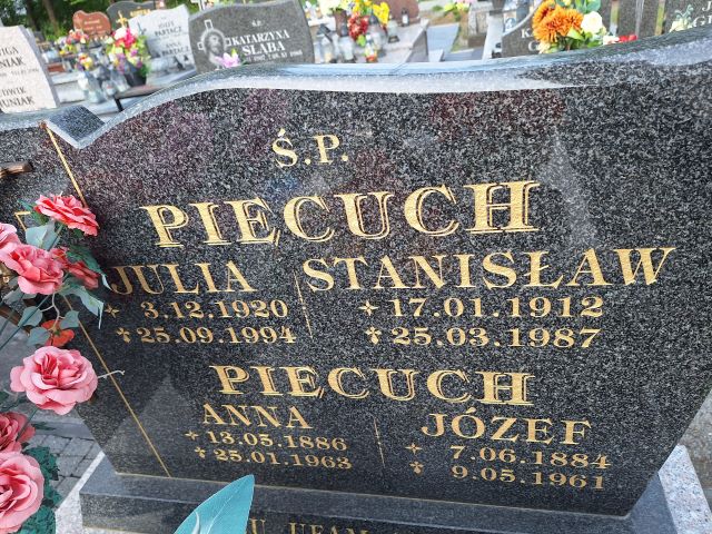 Anna Piecuch 1886 Przecław - Grobonet - Wyszukiwarka osób pochowanych