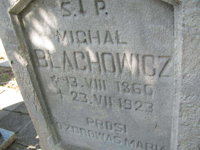 Michał Błachowicz 1860 Przecław - Grobonet - Wyszukiwarka osób pochowanych