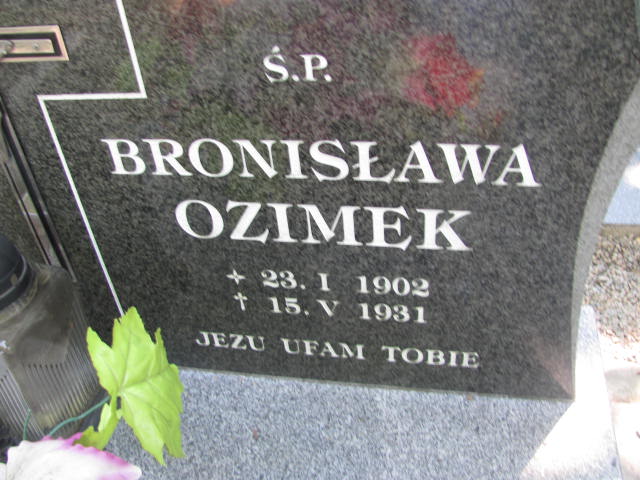 Bronisława Ozimek 1902 Przecław - Grobonet - Wyszukiwarka osób pochowanych